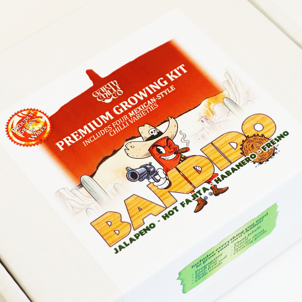 "Bandido" Premium Growing Kit / Gift Set - Jalapeno, Hot Fajita, Habanero, Fresno