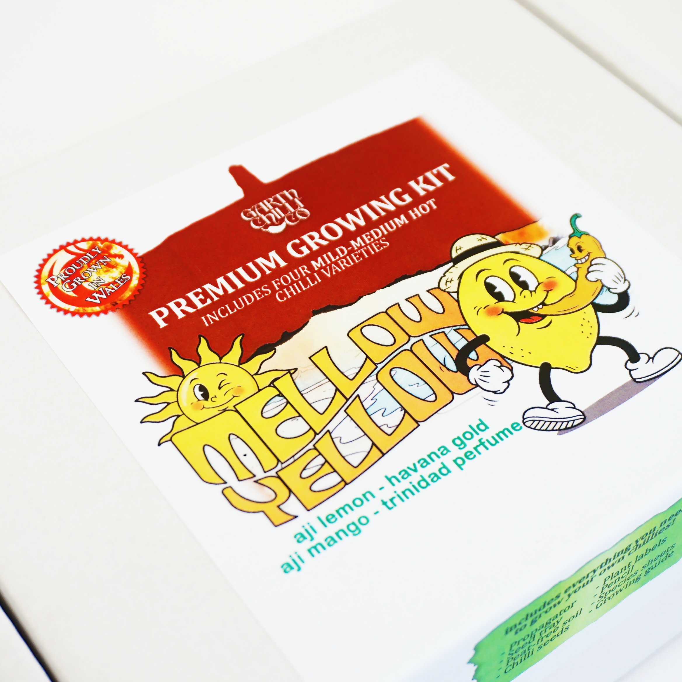 "Mellow Yellow" Premium Growing Kit / Gift Set - Aji Lemon Drop, Aji Mango, Havana Gold, Trinidad Perfume