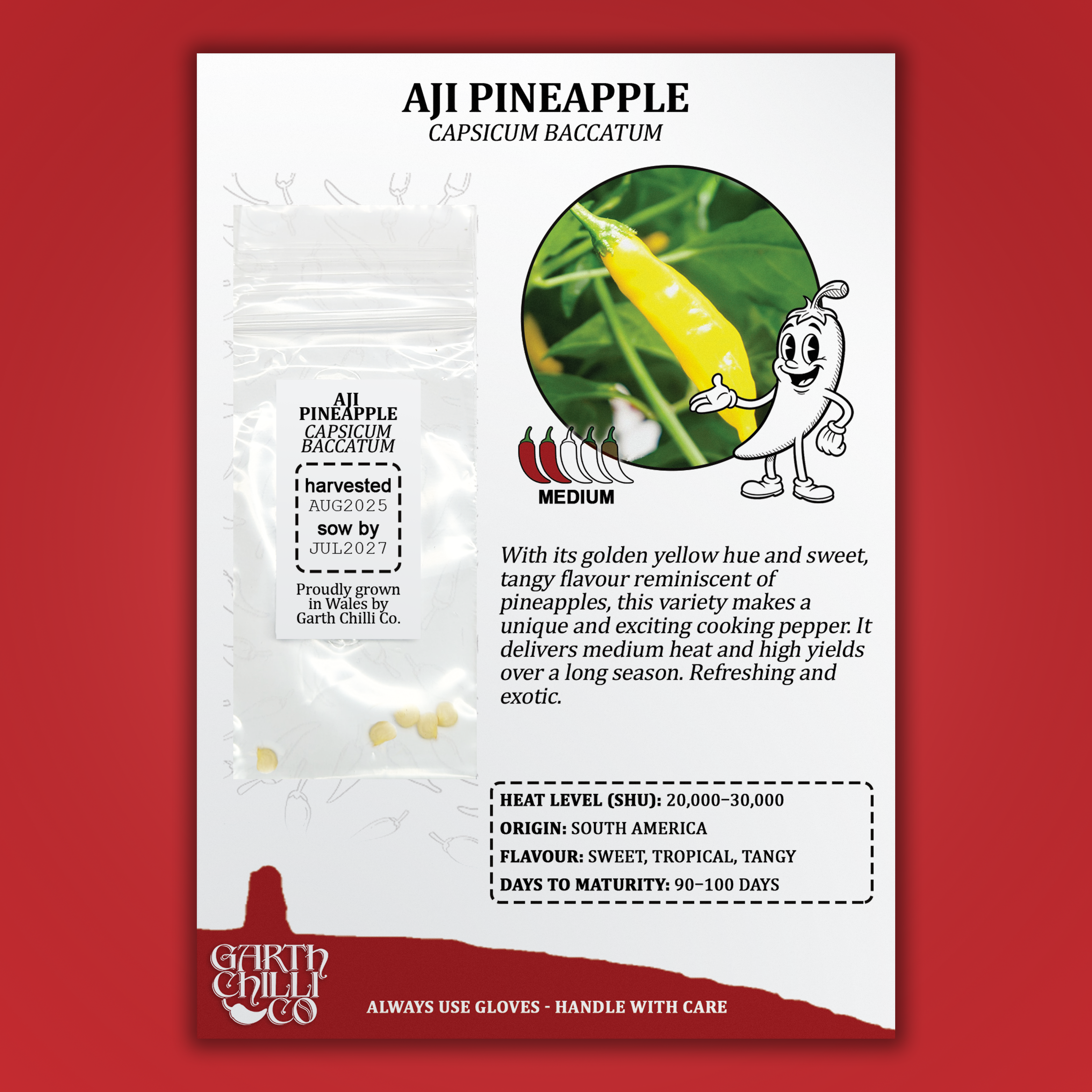 aji pineapple plant size Aji Pineapple Chilli Seeds (10) Mild Fruity Pepper
