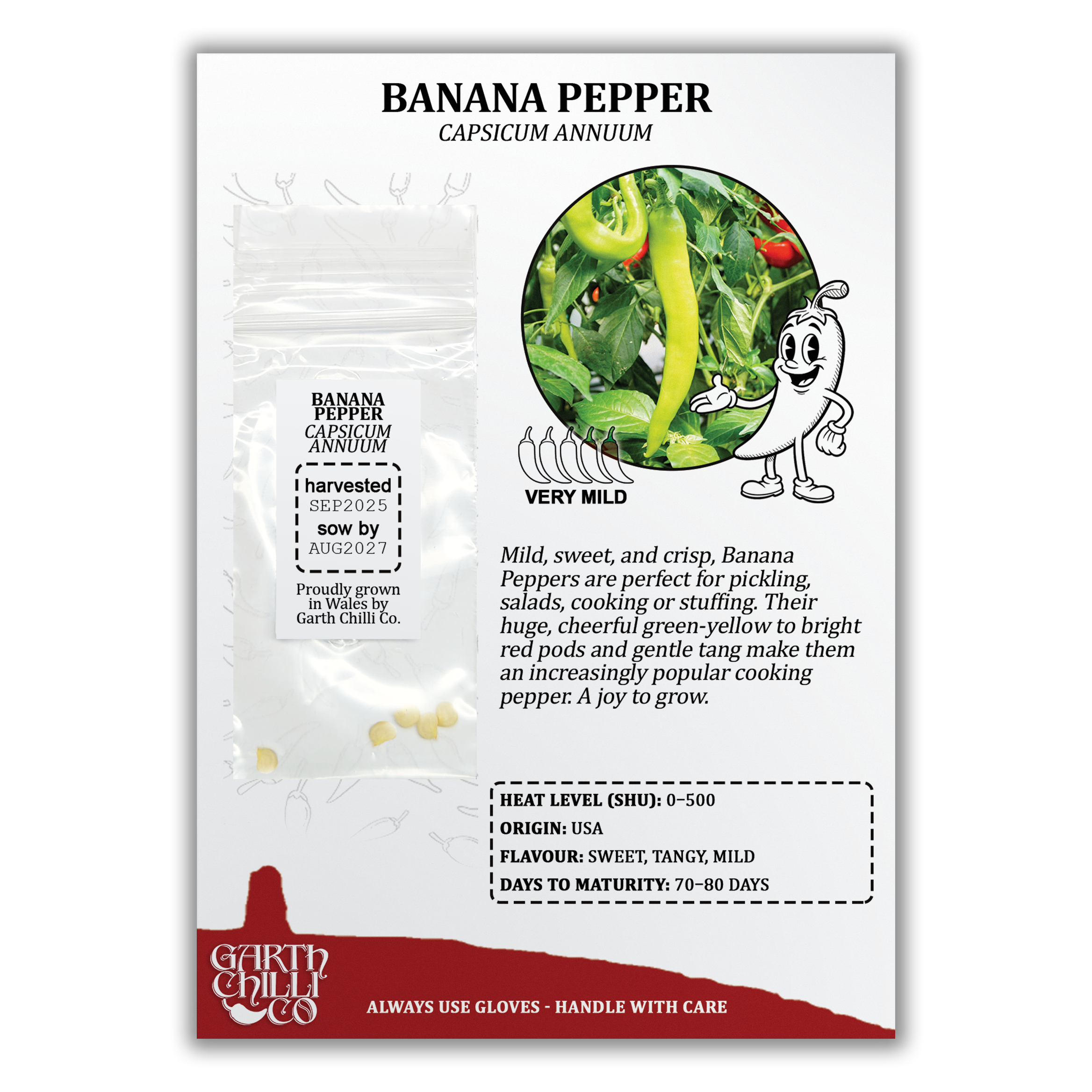 Banana Pepper Seeds (10) Mild Sweet Pepper - Capsicum Annuum