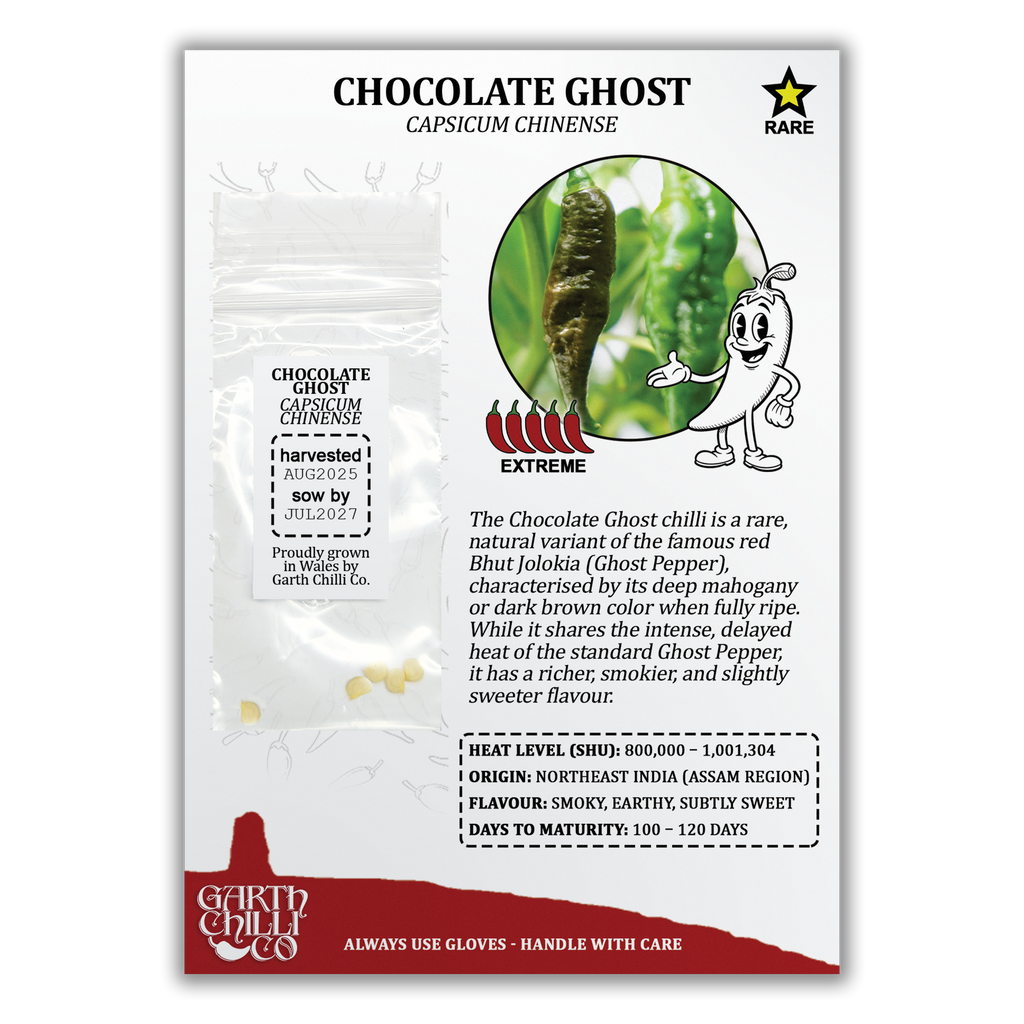 Rare Chilli Seed Set (20) – Pockmark Peach, Chocolate Ghost, Machu Picchu, Vampire