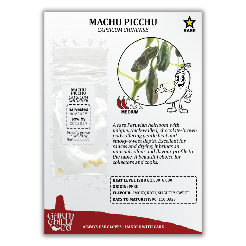 Rare Chilli Seed Set (20) – Pockmark Peach, Chocolate Ghost, Machu Picchu, Vampire