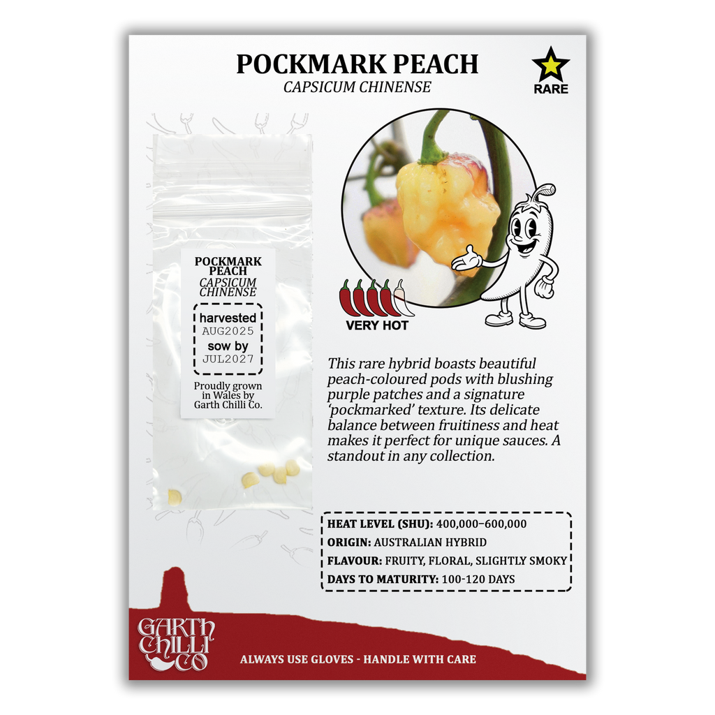 Rare Chilli Seed Set (20) – Pockmark Peach, Chocolate Ghost, Machu Picchu, Vampire