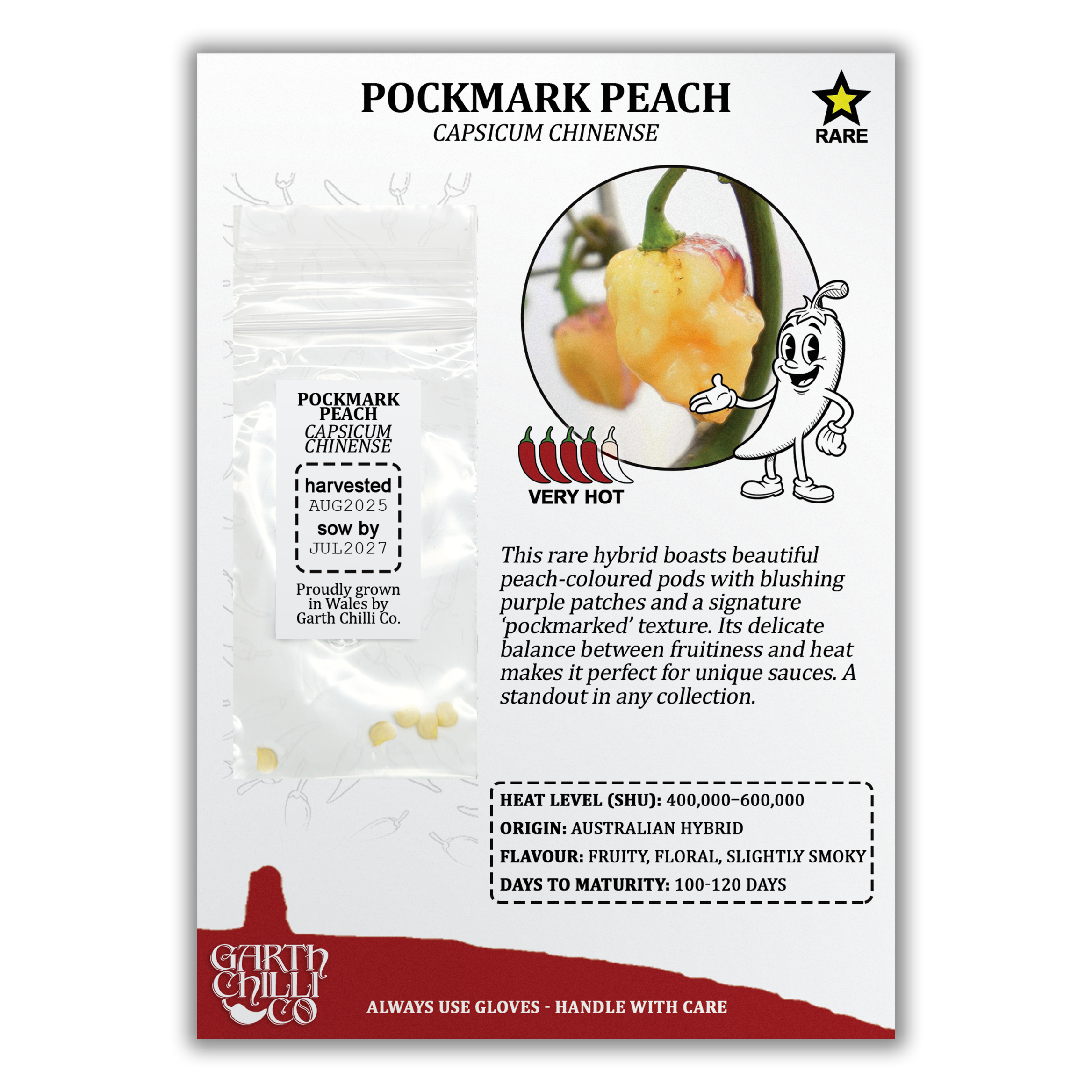 Rare Chilli Seed Set (20) – Pockmark Peach, Chocolate Ghost, Machu Picchu, Vampire