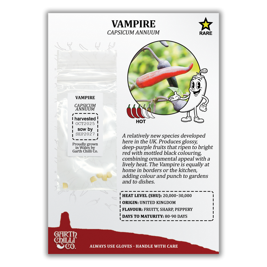 Rare Chilli Seed Set (20) – Pockmark Peach, Chocolate Ghost, Machu Picchu, Vampire