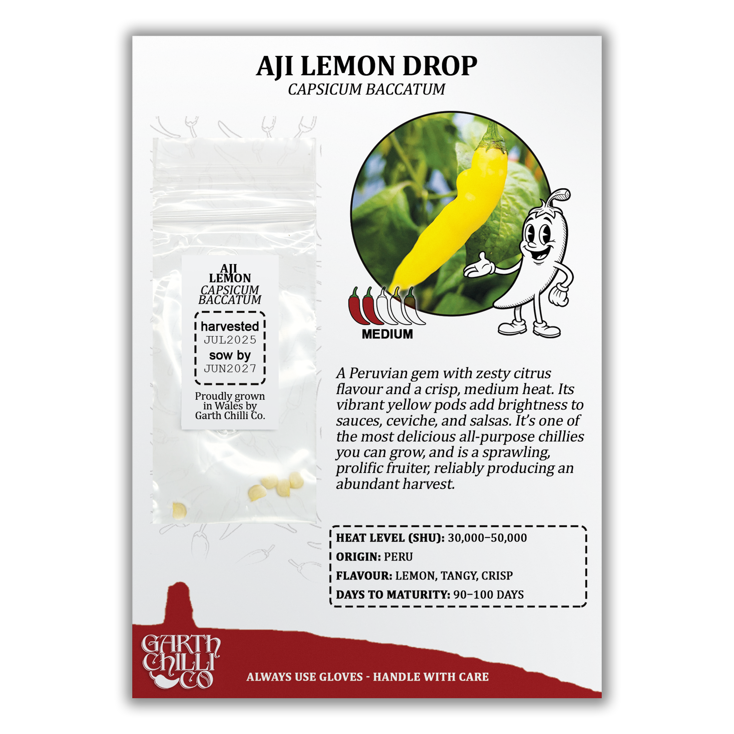 Mellow Yellow Chilli Seed Set (20) – Havana Gold, Aji Lemon Drop, Trinidad Perfume, Lemon Yellow Habanero