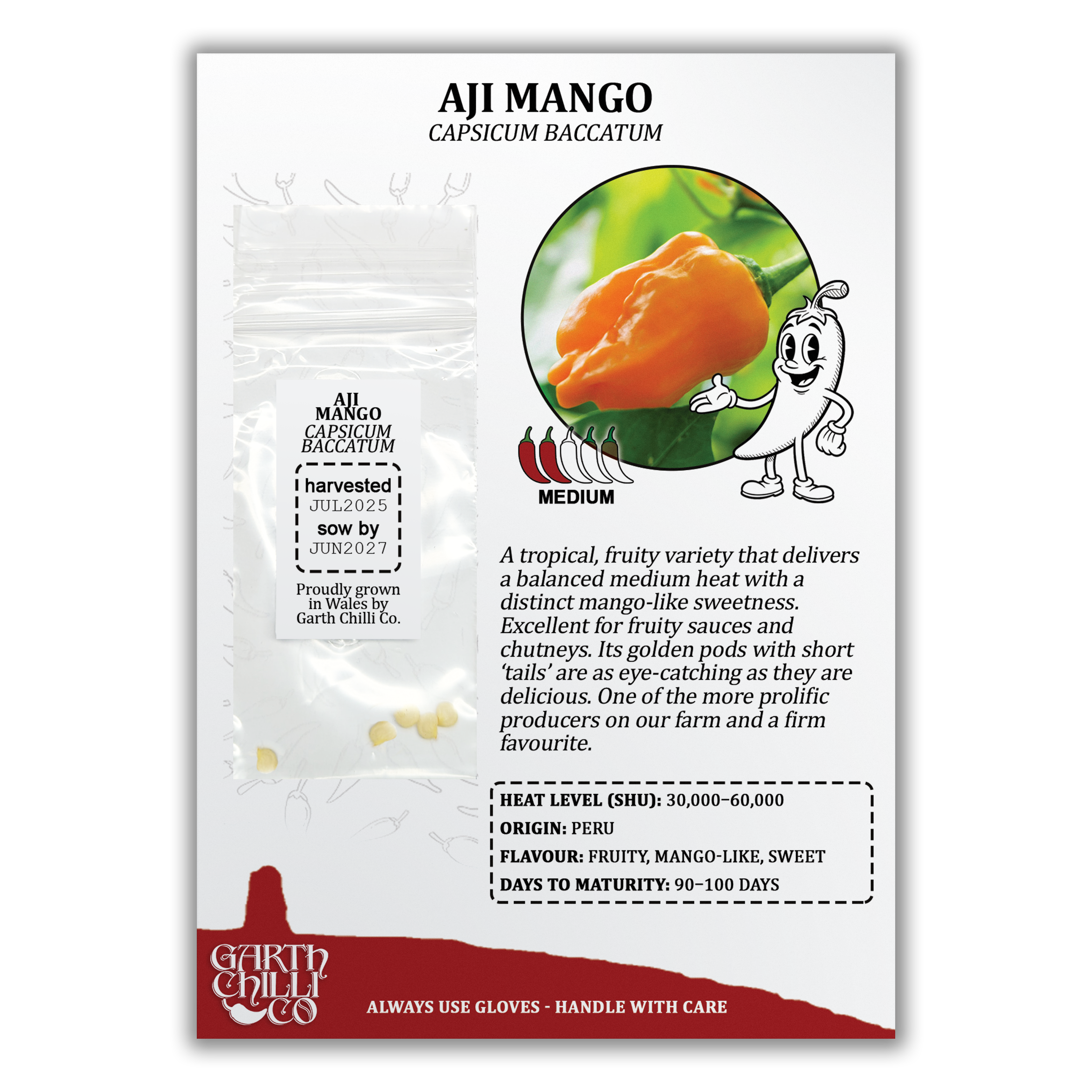 Aji Mango Chilli Seeds (10) Mild Fruity Pepper - Capsicum Baccatum (Copy)